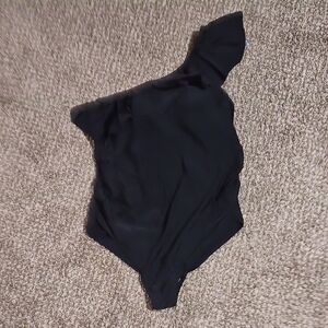 Motherhood Maternity Black One Shoulder Kids Bodysuit